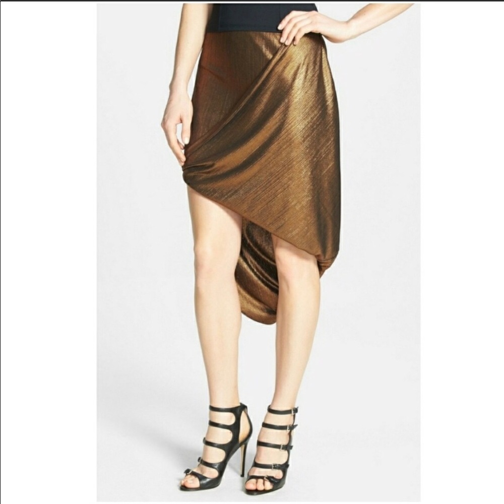 Asymmetrical bronze skirt